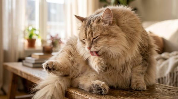 O Mistério das Bolas de Pelo: Quando o Vômito Felino é Natural e Quando Revela um Bloqueio Intestinal Grave